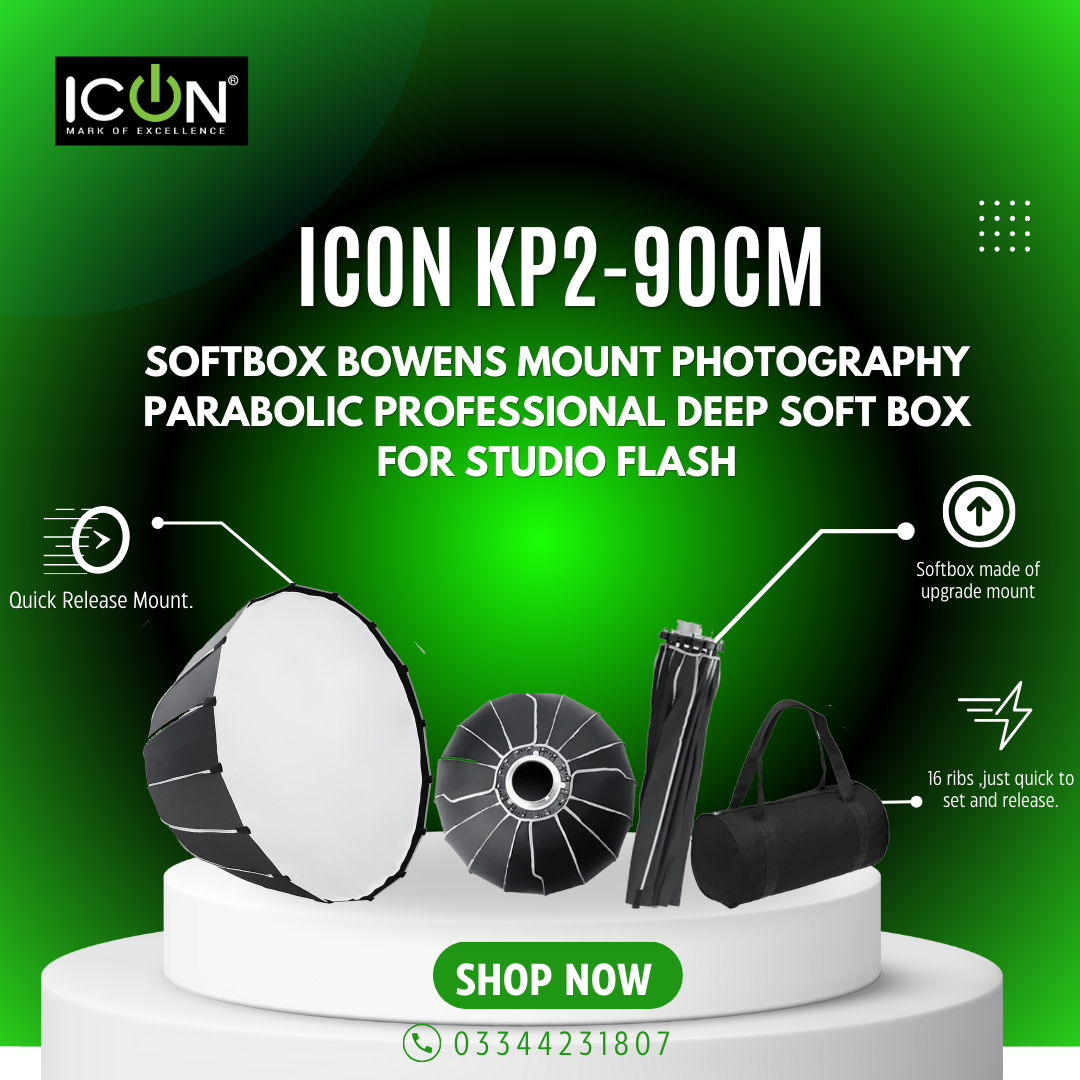 Icon KP2-90CM Softbox Bowens Mount Photography Parabolic Professional Deep Mouth Soft Box For Studio Flash